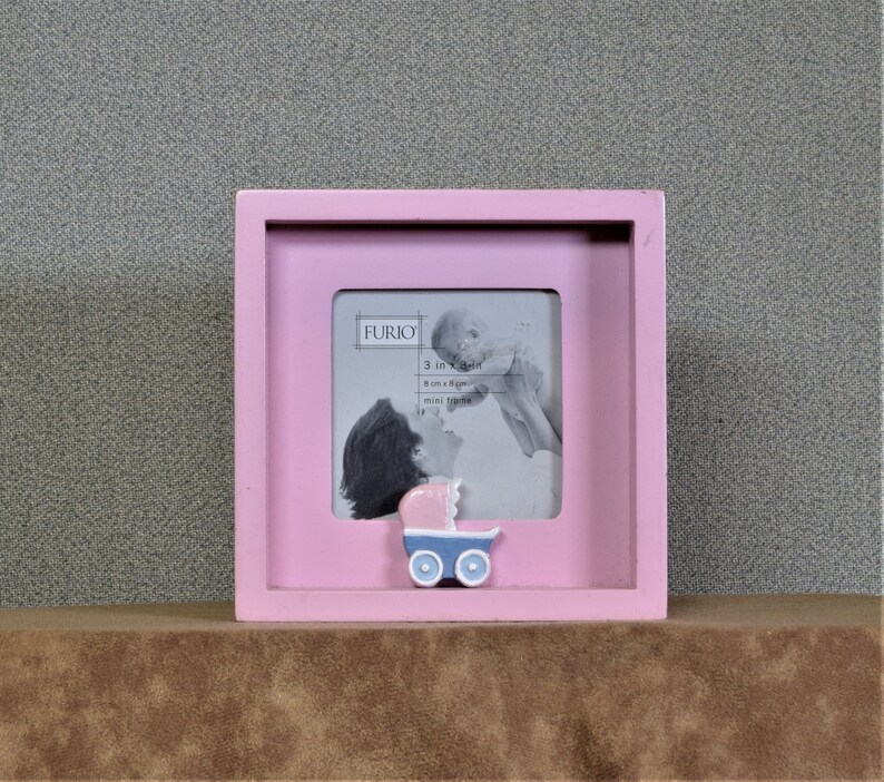 3x3 Baby Photo Frame Pink Girl Baby Shower Gift