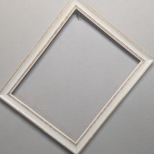 11x14 Frame White with Tan Lines with Optional Glass and Custom Cut Matting