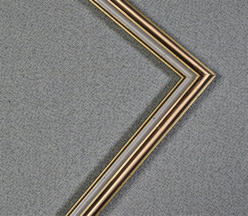 Vintage Gold and White Wood with Optional Complete Frame Kit Glass and Custom Cut Matting 8x9 Frame Approx. Size