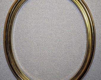 15x19 Oval Frame (Approximate Size) Vintage Gold Shiny Plastic with Choice of Glass and Custom Cut Matting TWO AVAILABLE