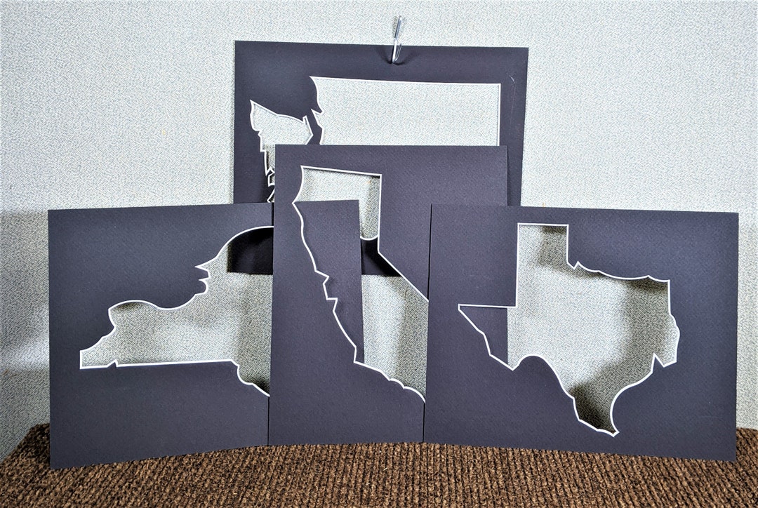 STATE Mats Cutout 8x10 11x14 16x20 Choice of Color Etsy