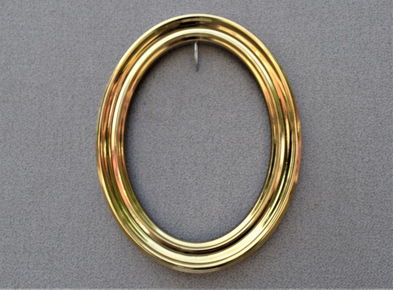 6x8 Oval Frame Bright Gold Shiny Plastic Vintage with Optional Glass and Custom Cut Matting TWO AVAILABLE
