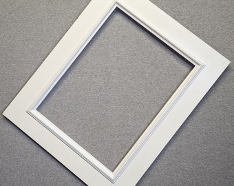 11x14 Frame Plain Wide White Contemporary Modern Style with Optional Glass and Custom Cut Matting TWO AVAILABLE