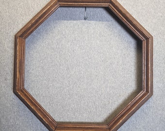 11x11 Octagon Frame (Approximate Size) Oak with Optional Glass and Custom Cut Matting