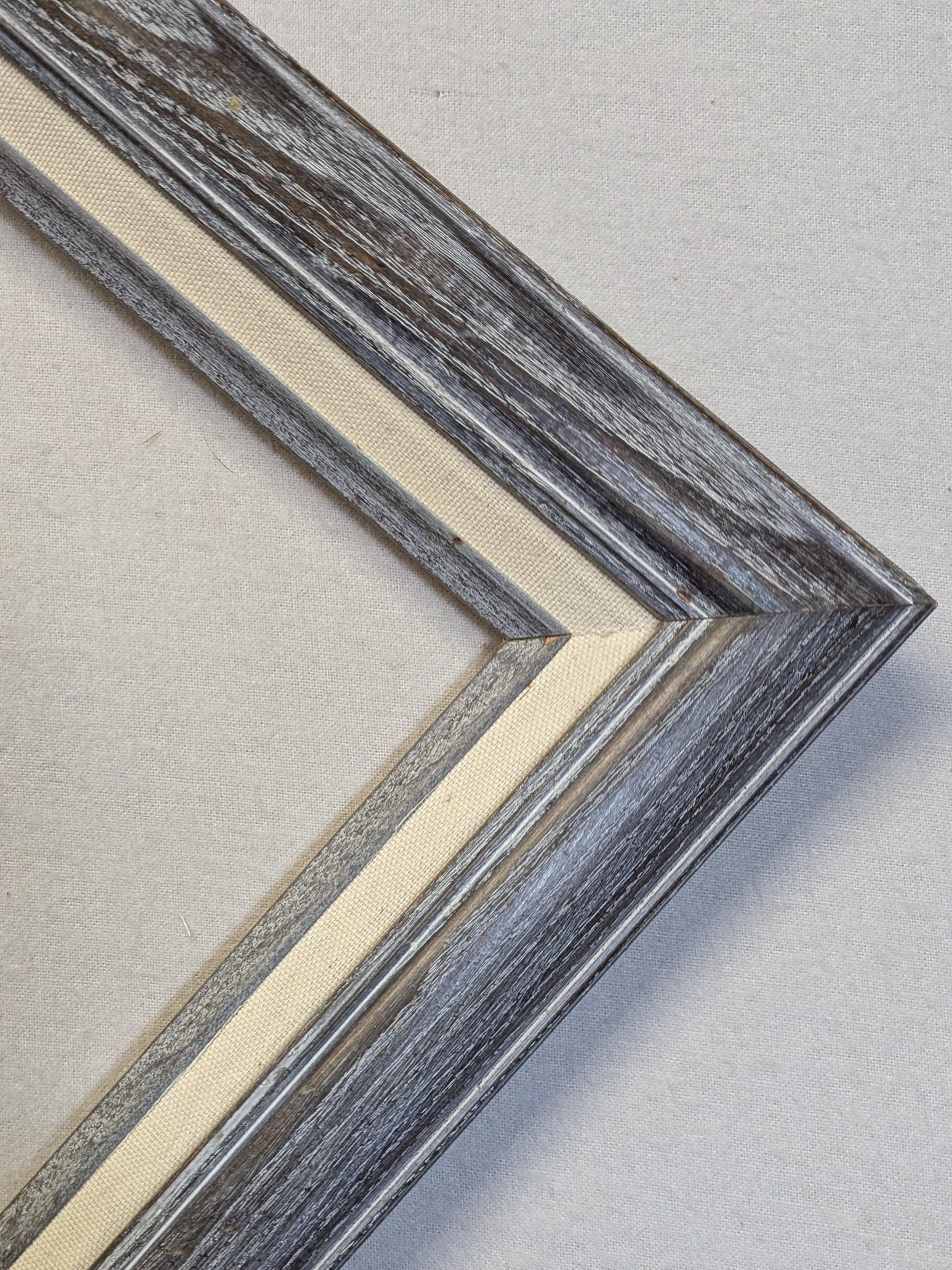 8x10 Frame Distressed Grey Oak With Linen Liner With Optional Glass and ...