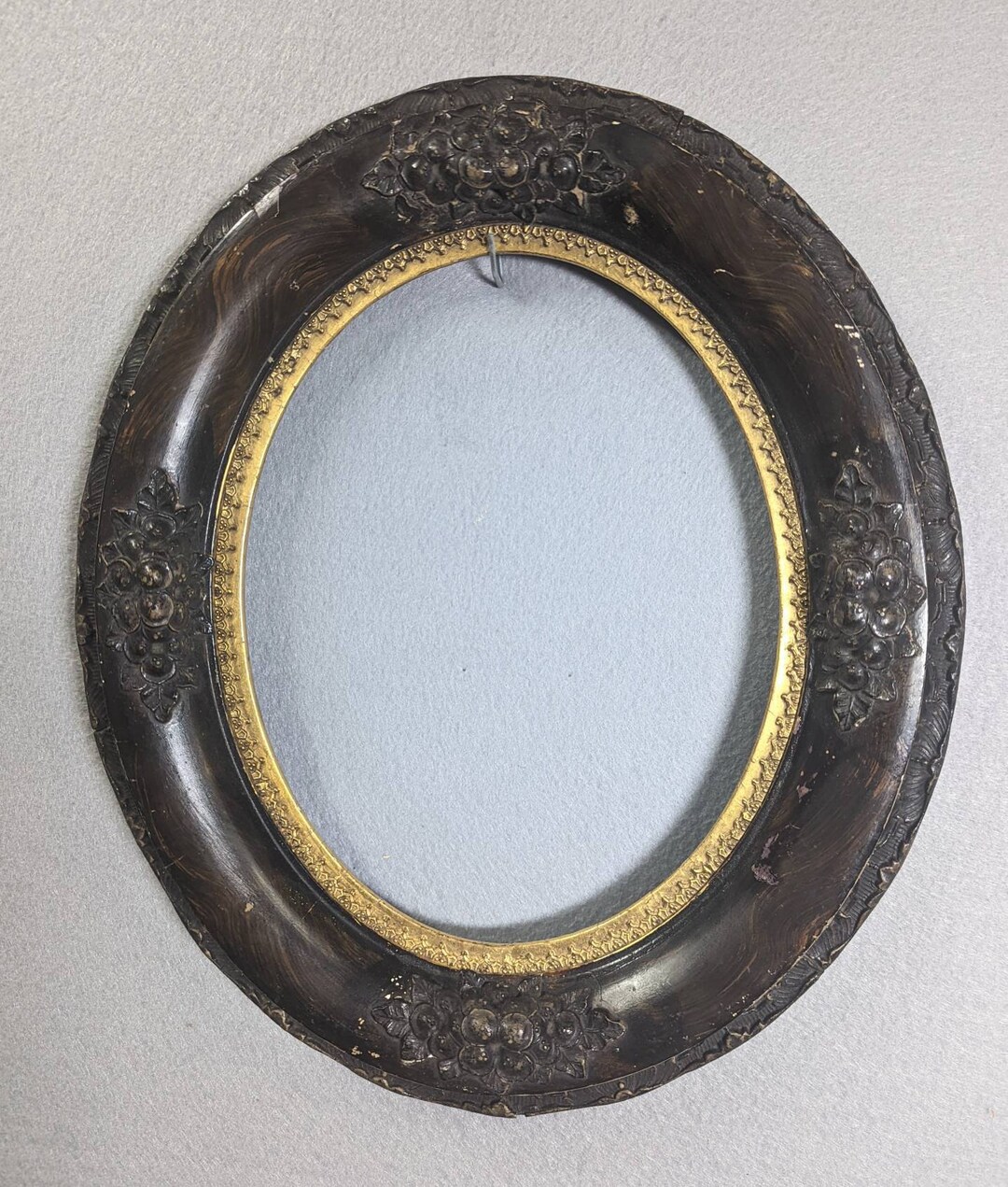 8x10 Oval Frame Vintage Very Dark Brown and Gold Ornate With Etsy