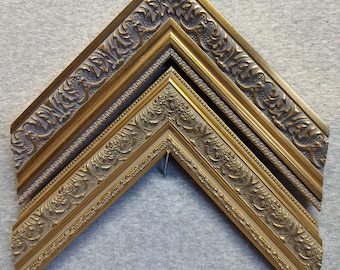 Ornate Gold Frame Any Size up to 24x36 - CUSTOM SIZES with Regular Glass or Acrylic and Optional Custom Mat