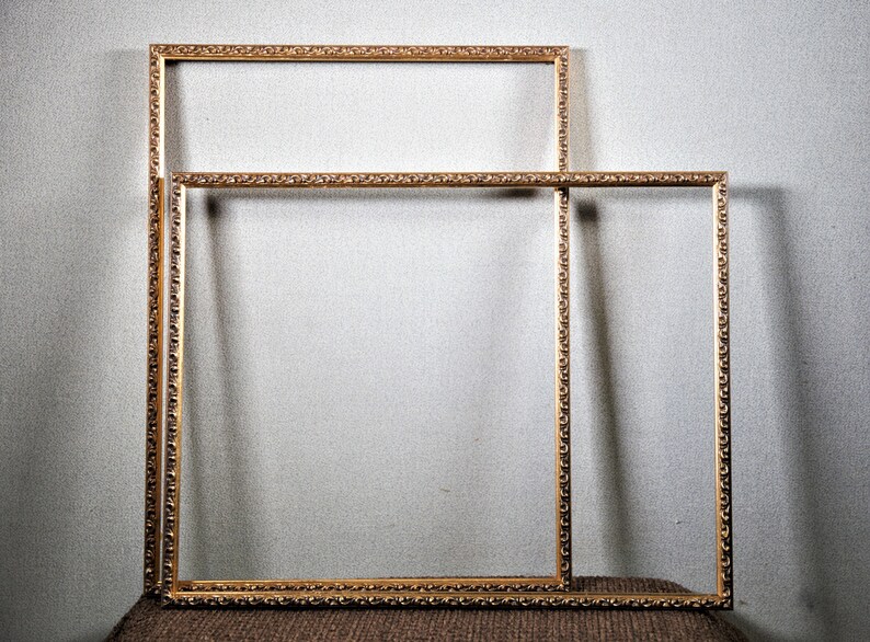 14x19 Frame Approx Size Gold Ornate Narrow Wood With Image 0
