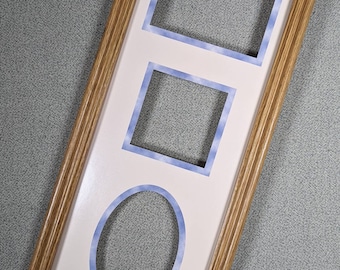 6x16 Frame Honey Oak with Optional Multi Opening Mat with Optional Glass and Custom Cut Matting TWO AVAILABLE