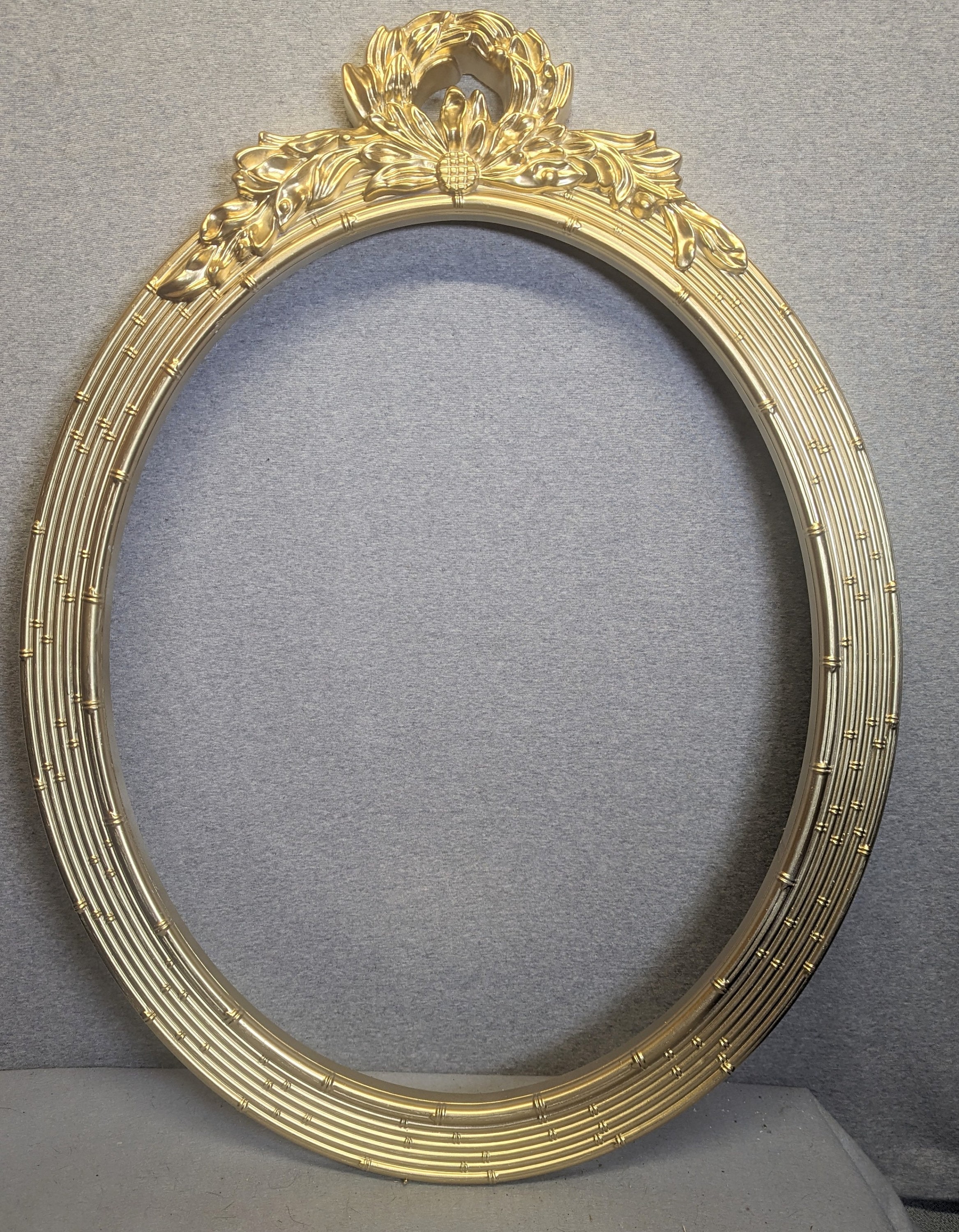 18x22 Oval Frame (approximate Size) Vintage Plastic Gold Ornate 