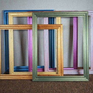 11x14 Wood Frame METALLIC Colors Medium Profile with Optional Glass and Custom Cut Matting