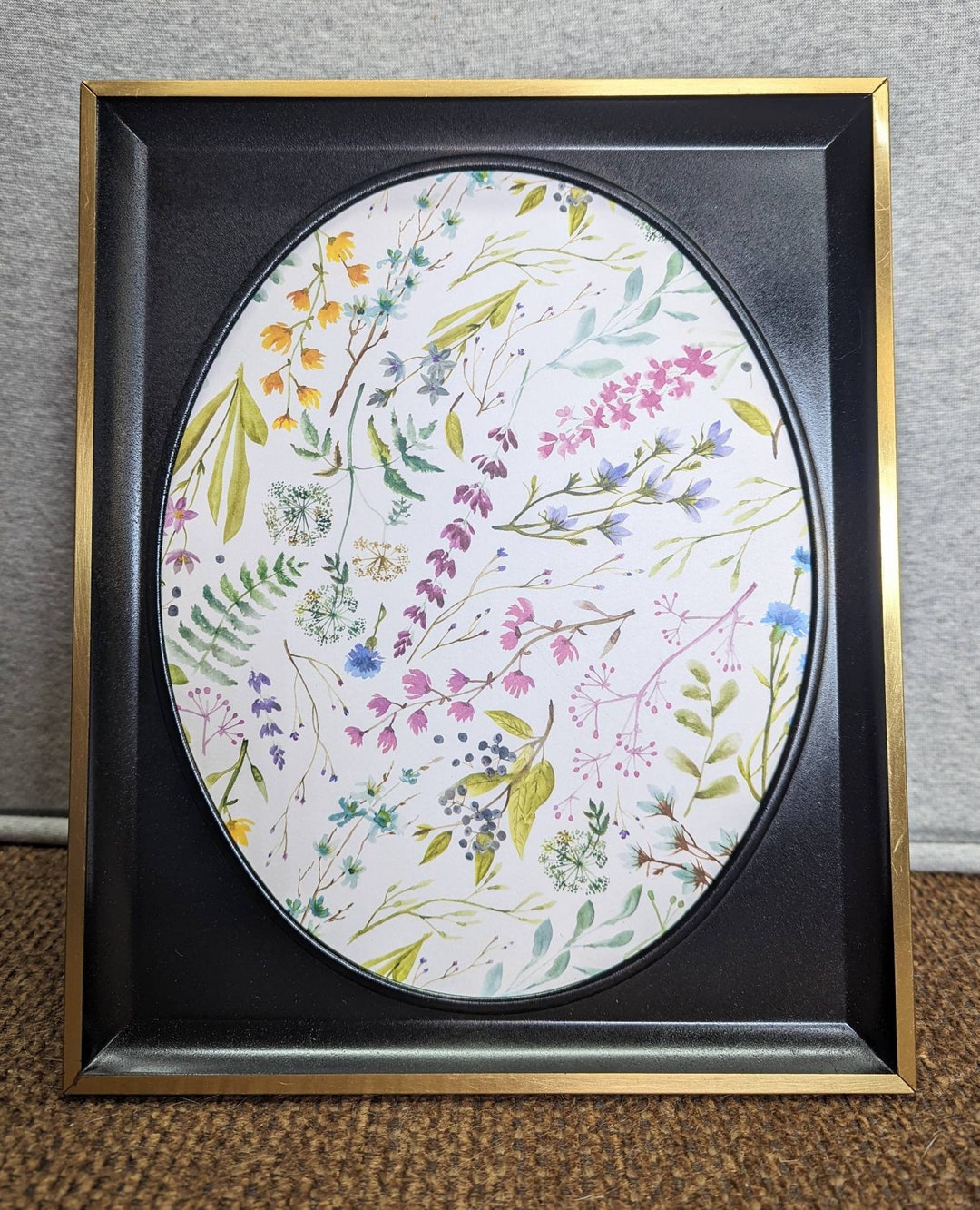 8x10 Metal Box Frame Black Vintage Spandrel Oval Opening With Choice of ...