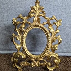 3x4 Oval Frame (APPROXIMATE SIZE) Vintage Brass Gold Ornate with Choice of Glass