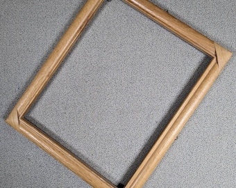 8x10 Frame Light Oak with Shoulder Corners with Optional Glass and Custom Cut Matting