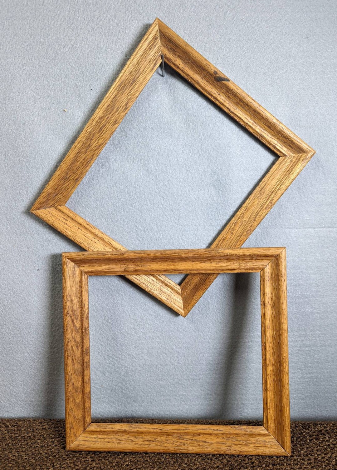 7x8 Frame Plain Basic Oak With Optional Glass and Custom Cut Etsy