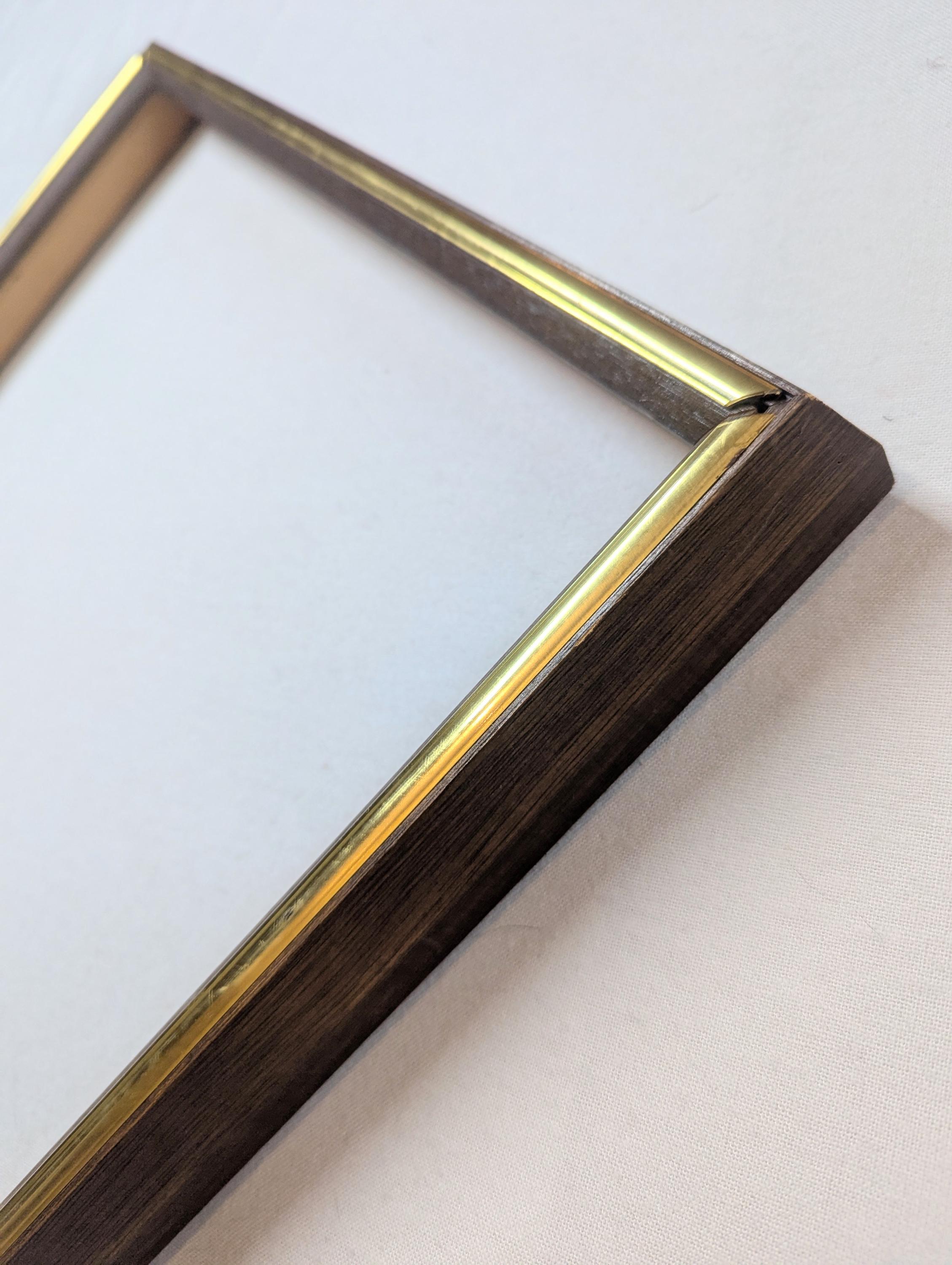 14x20 Frame Vintage 60s Tall With Metal Strip Walnut With Optional