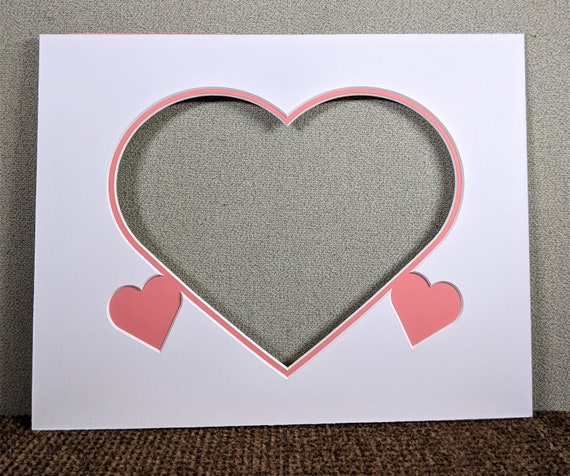 8x10 Mat Heart Shaped Opening to Fit Photo Size 5x7 