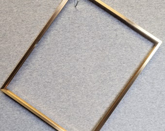 8x10 Frame Narrow Gold Aluminum Skinny Minimal with Optional Glass and Custom Cut Matting TWO AVAILABLE