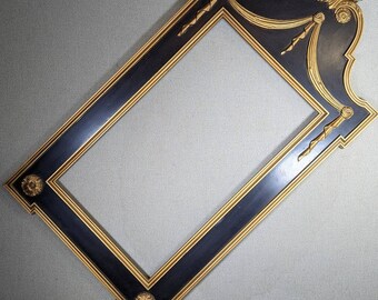 14x24 Frame Vintage 70s Syroco Plastic Ornate Gold and Dark Brown with Optional Acrylic and Custom Cut Matting