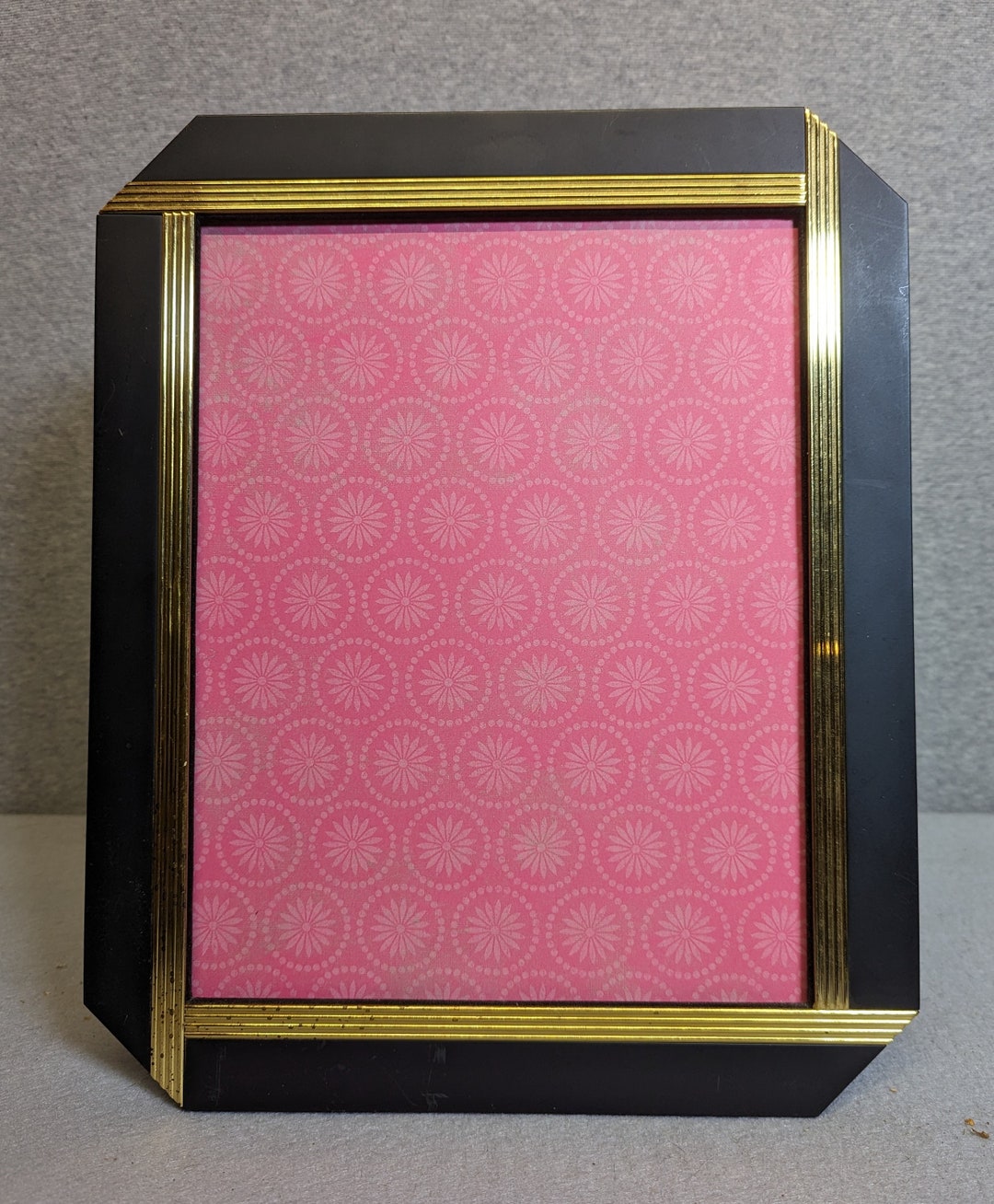 8X10 Frame Black With Gold Deco Design With Optional Glass and Etsy