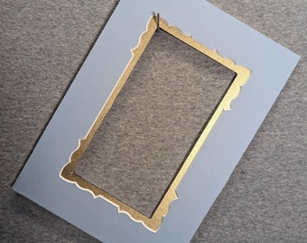 DOUBLE Picture Matting Scalloped Corners with Choice of Color Custom Size Any Size