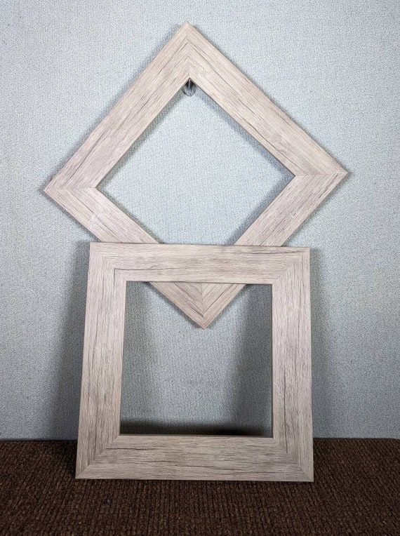 8x8 Frame Grey Tan Plain With Optional Glass and Custom Cut