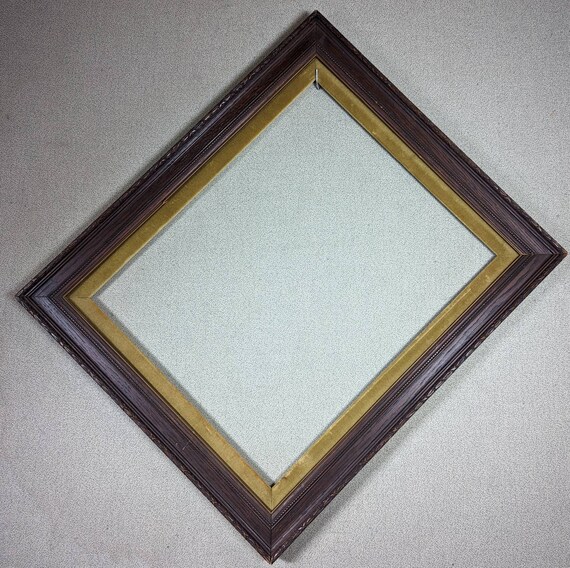 13x16 Frame approximate Size Vintage Dark Walnut With Olive Etsy