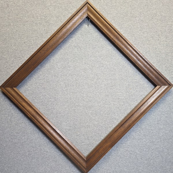14x14 Frame (Approximate Size) Vintage Classic Walnut with Optional Glass and Custom Cut Matting