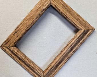 5x7 Frame Vintage Medium Oak Thick Chunky with Optional Glass and Custom Cut Matting