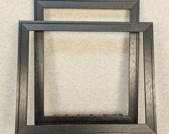 8x10 Frame Lightweight Wood Black Plain Simple with Optional Glass and Custom Cut Matting