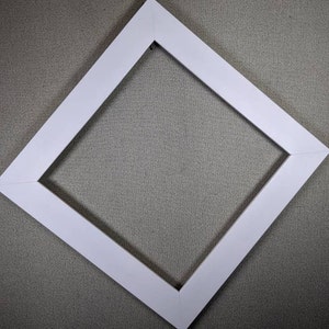 12x12 Frame (Approximate Size) Very White Matte Simple Plain with Optional Glass and Custom Cut Matting
