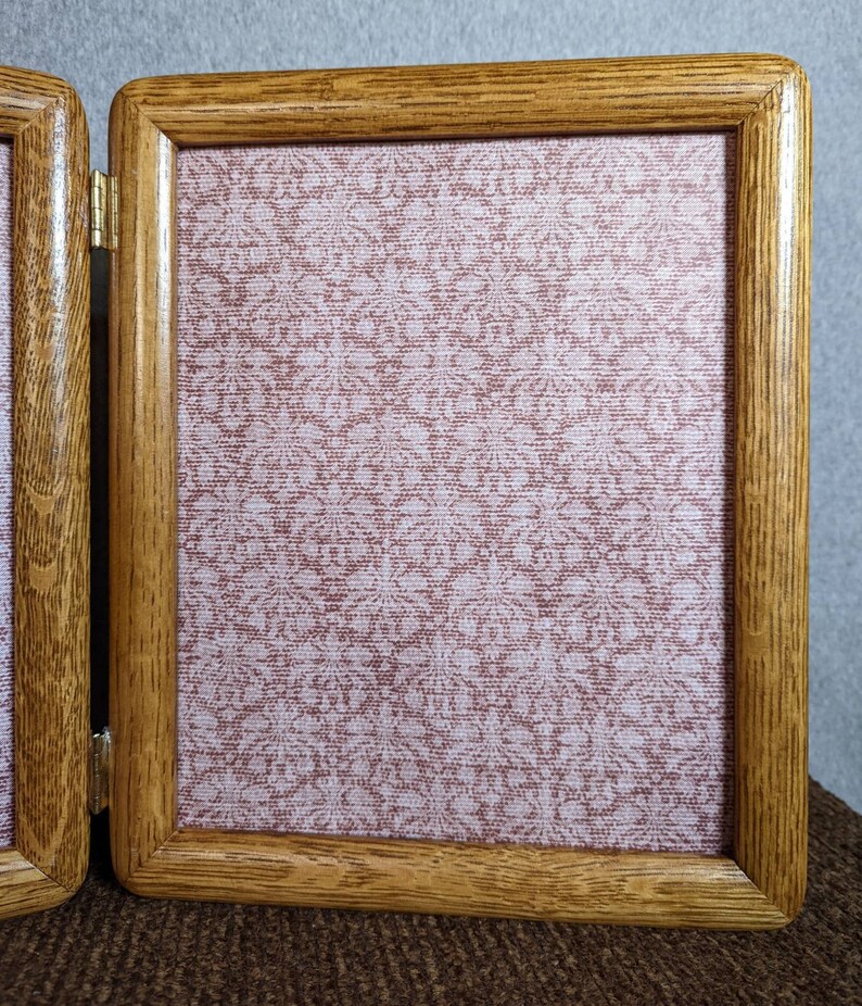 8x10 Photo Frame Double Opening Hinged Oak With Rounded Etsy