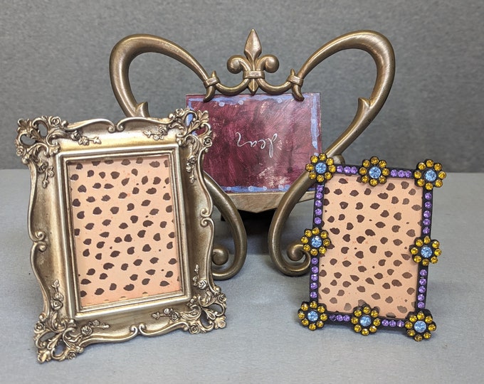 SET OF THREE Photo Frames 3x4 Metal Ornate 2x3 Ornate With Regular