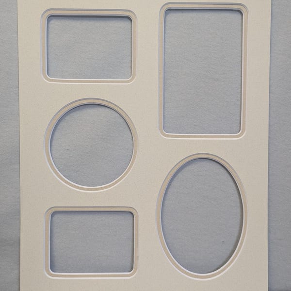 11x14 PHOTO COLLAGE with 5 Openings Double Mat Choice of Colors