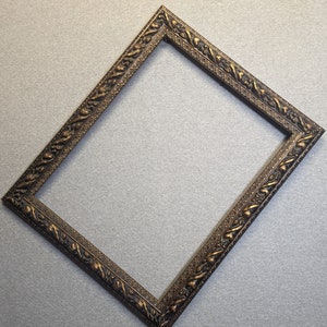 14x18 Frame Dark  Antique Gold Ornate with Optional Glass and Custom Cut Matting