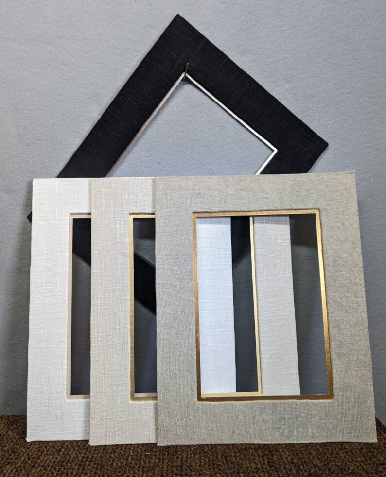 HAND WRAPPED LINEN Picture Matting Double Mat off White Wheat Etsy