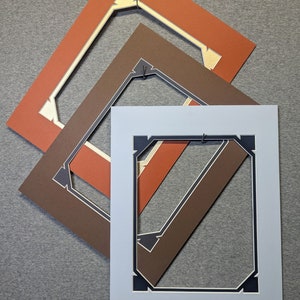Fancy Cut Double Mat CUSTOM SIZES "Deco Rectangle"