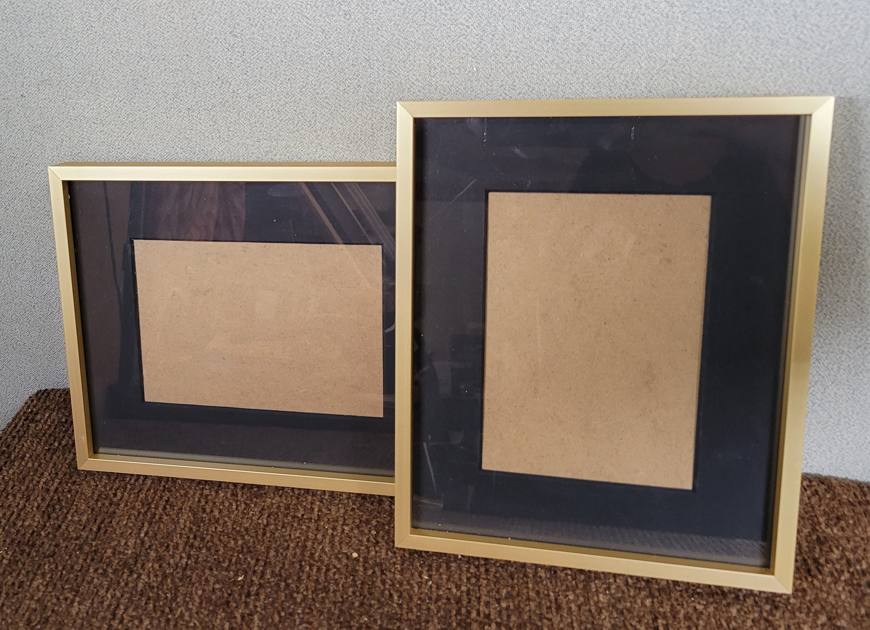 8x10 Frame Satin Gold with Black Mat to fit 5x7 with Regular Etsy