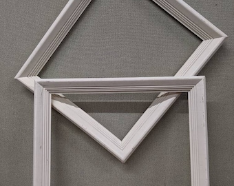 12x14 Frame Vintage White Wood Shabby Country with Optional Glass and Custom Cut Matting