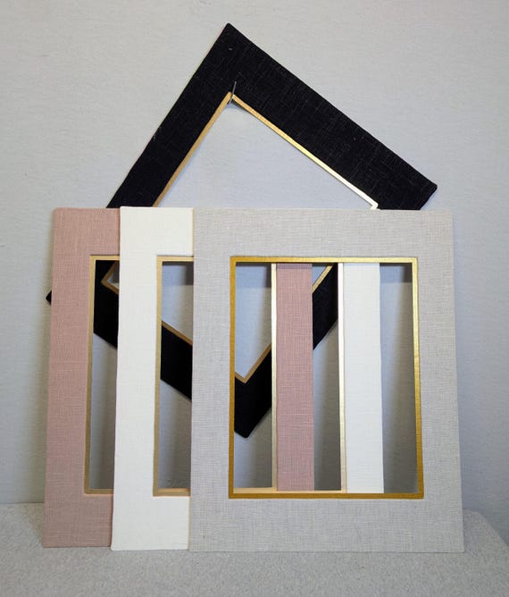 HAND WRAPPED LINEN Picture Matting Double Mat 31 Colors
