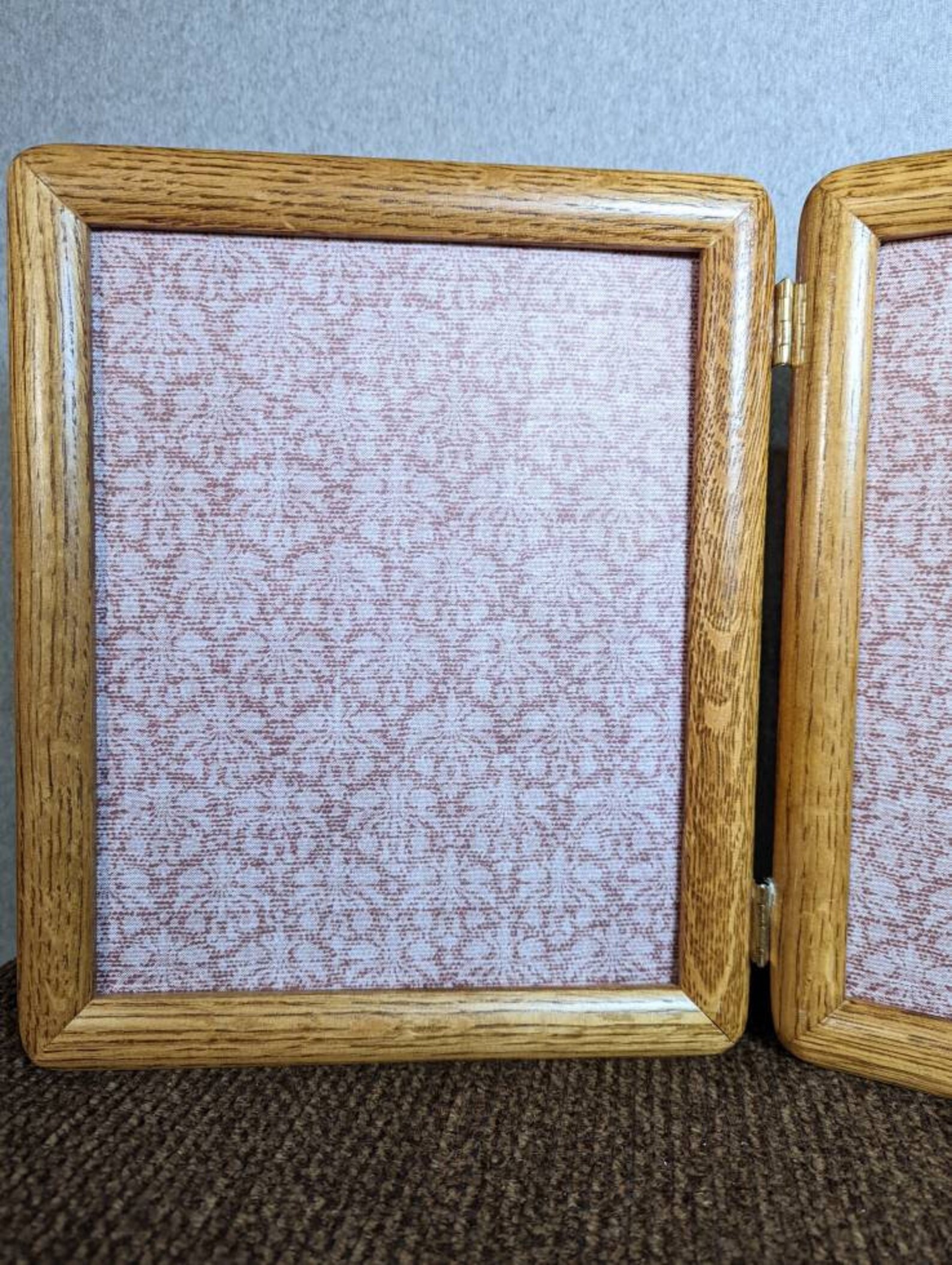 8x10 Photo Frame Double Opening Hinged Oak With Rounded Etsy