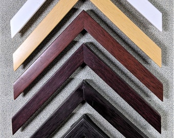 Basic Wood Color Frame Any Size up to 24x36 - CUSTOM SIZES with Regular Glass or Acrylic and Optional Custom Mat