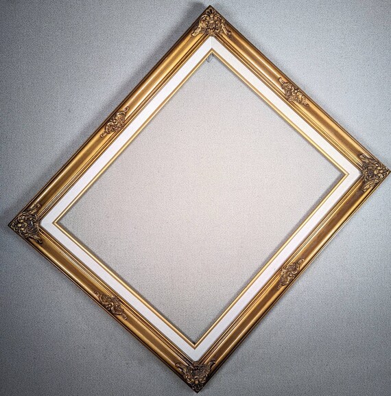 16x20 Frame Gold Ornate With Linen Liner With Optional Glass Etsy