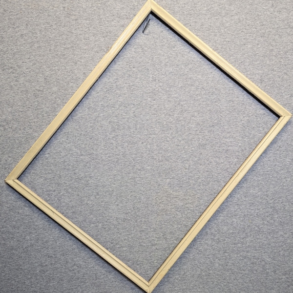 11x14 Frame Narrow Skinny Vintage Cream with Optional Glass and Custom Cut Matting