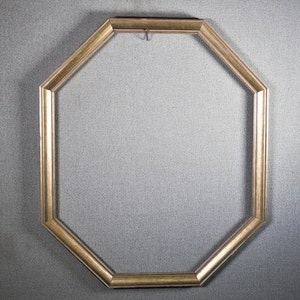 14x17 Octagon Frame (Approximate Size) Vintage Light Gold with Optional Glass and Custom Cut Matting