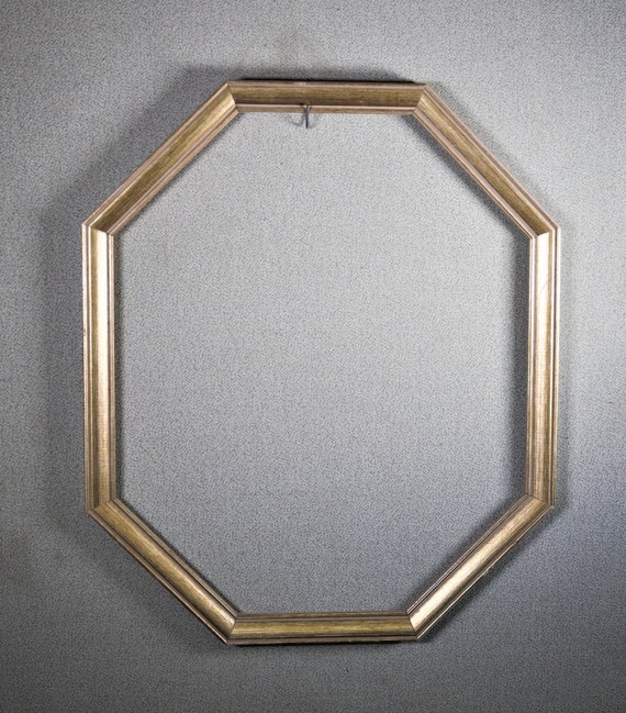 14x18 Frame Gold Wood Octagon Corners Frame with Optional Glass and