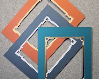 Fancy Cut Double Mat CUSTOM SIZES "Grecian Notch"