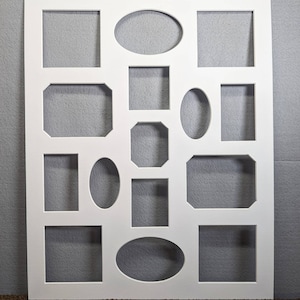 16x20 Photo Collage 15 Openings Single Mat with Choice of Color