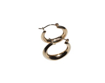 Small  Hoop Earrings 2mm  in 14k Yellow gold