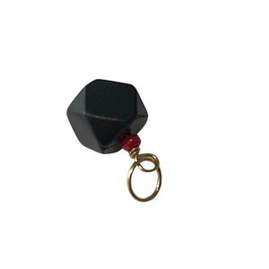 Black azabache with red Coral in 14k gold